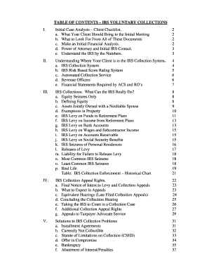 IRS Voluntary Collections Guide