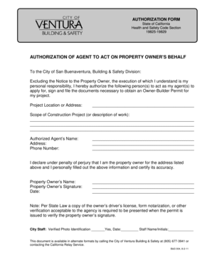 California Owner-Builder Permit Authorization Form