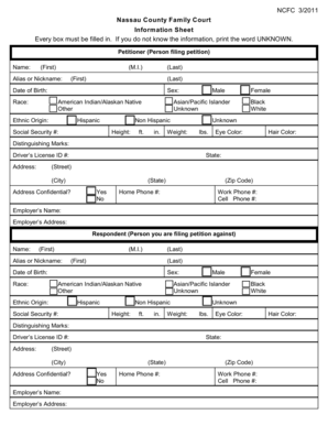 Nassau County Family Court Information Sheet