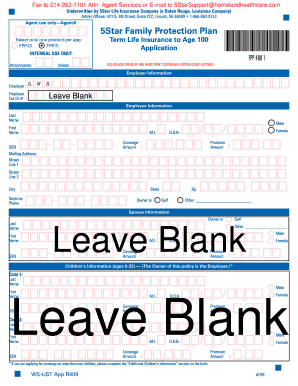 5Star Family Protection Plan Application