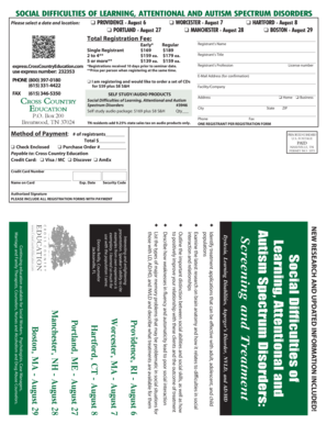 Social Difficulties of Learning, Attentional and Autism Spectrum Disorders Seminar Registration