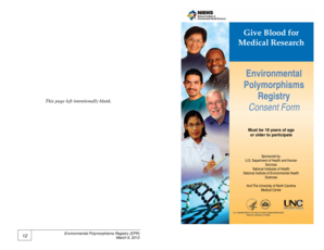 Environmental Polymorphisms Registry Consent Form