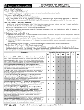 VA Form 10-10EZ Health Benefits Application