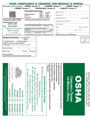 OSHA Compliance Training Registration Form
