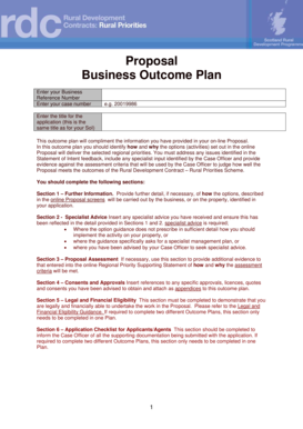 Rural Development Contract Business Outcome Plan