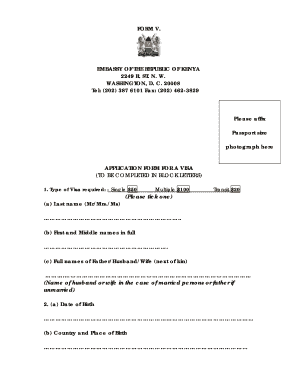 Kenya Visa Application Form