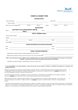 Scottish FA Parental Consent Form