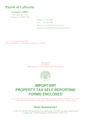 Louisiana Cellular Industry Personal Property Tax Form