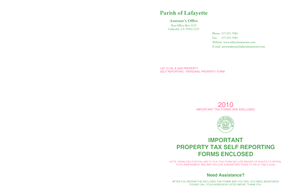 Lafayette Parish Oil and Gas Property Tax Form