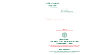 Lafayette Parish Aircraft Personal Property Tax Form