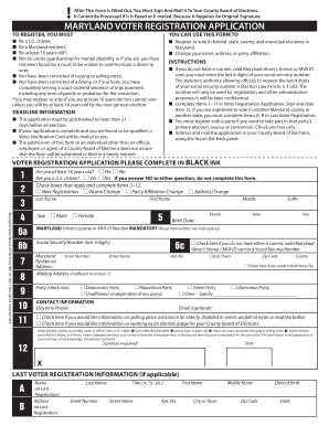 Maryland Voter Registration Application