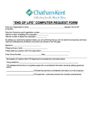 End of Life Computer Request Form 2014 ... - Chatham-Kent - chatham-kent