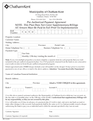 Pre-Authorized Payment Agreement