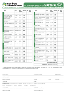 HIA Stationery Order Form Queensland