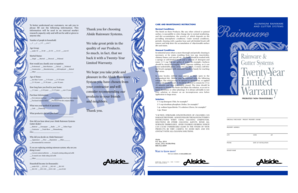 Alside Gutter Warranty Form