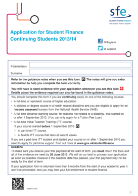 UK Student Finance Application 2013/14