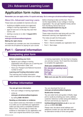 24+ Application form notes - Student Loans Company