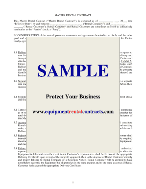 Master Rental Contract