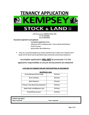 Tenancy Application Form