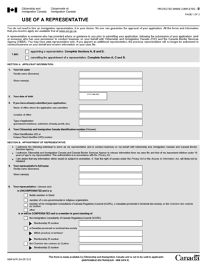 Use of a Representative Form