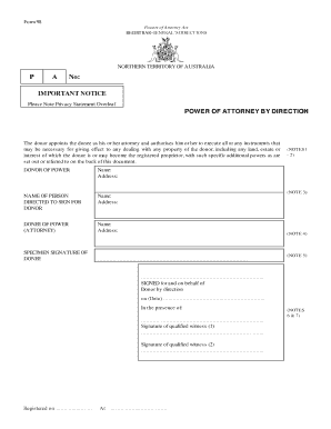 Power of Attorney by Direction Form 98