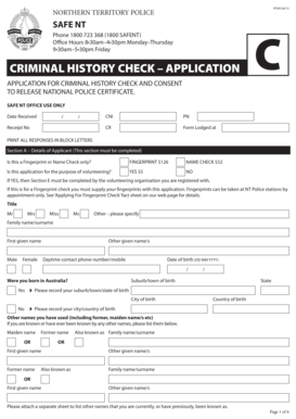 Criminal History Check Application