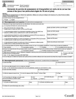 Demande de permis de possession et d'acquisition