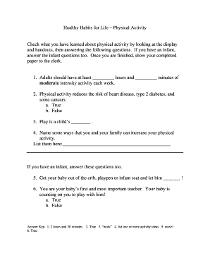 Healthy Habits Physical Activity Quiz