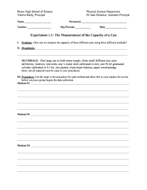 Science Lab Experiment Form