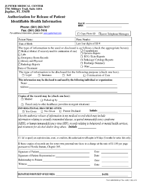 Authorization for Release of Patient-Identifiable Health Information