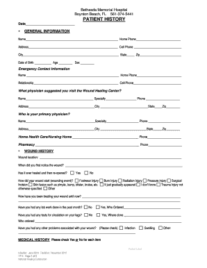 Patient History Form