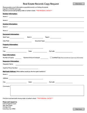 Real Estate Records Copy Request