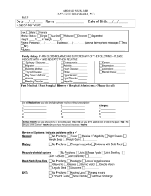 Patient Medical History Form