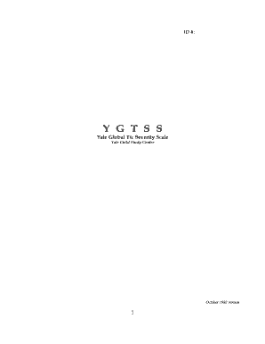 Yale Global Tic Severity Scale
