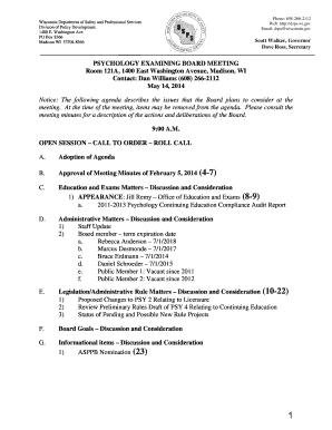 Format of agenda - Agenda Template MV2323 - Information and application for obtaining Collector license plates in Wisconsin