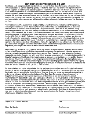 Best Case Bankruptcy Notice to End User