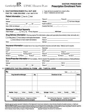 Prescription Enrollment Form