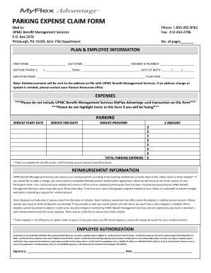 Parking Expense Claim Form