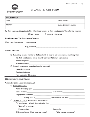 change report form - Chandler Housing and Redevelopment - City of ...