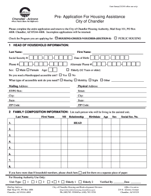 City of Chandler Housing Assistance Pre-Application