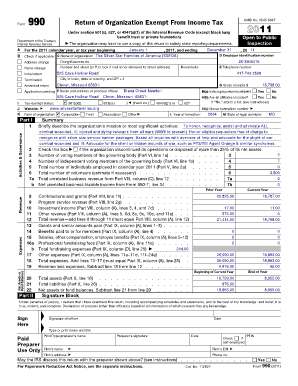 Form 990 Return of Organization Exempt From Income Tax