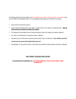 Texas Driving Safety Course Request Form
