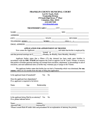 Application for Appointment of Trustee