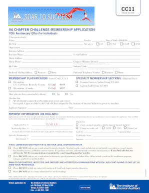 IIA Chapter Challenge Membership Application