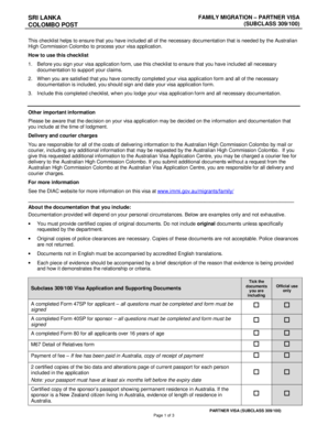 Australia Partner Visa Subclass 309/100 Checklist