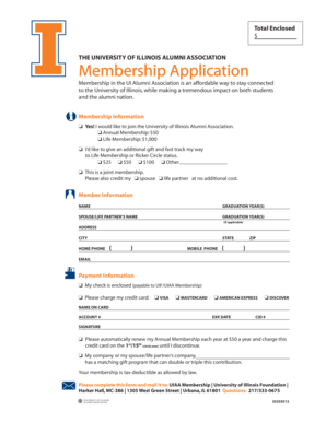 University of Illinois Alumni Association Membership Application
