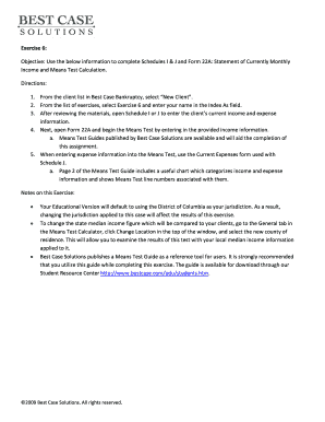 US Bankruptcy Form 22A Means Test