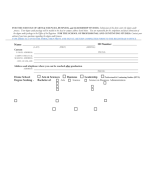 Undergraduate Degree Application