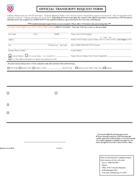 Official Transcript Request Form