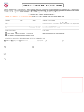 Official Transcript Request Form